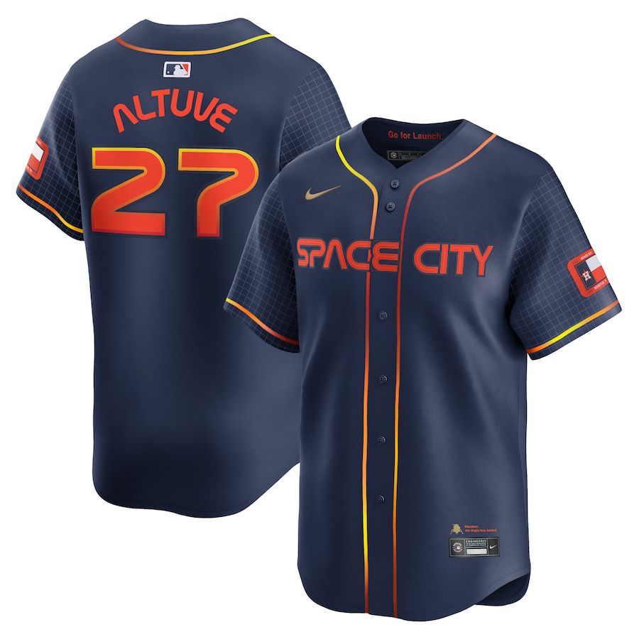 Men Houston Astros #27 Jose Altuve Nike Navy City Connect Limited Player MLB Jersey